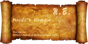 Mazák Blanka névjegykártya